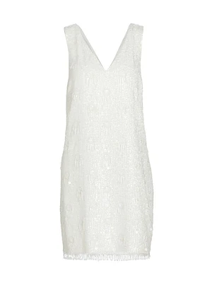 Flo Beaded & Sequined Minidress