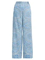 Miley Paisley Wide-Leg Pants