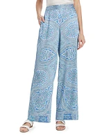 Miley Paisley Wide-Leg Pants