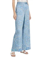 Miley Paisley Wide-Leg Pants