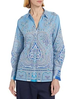 Hunter Paisley Button-Up Blouse