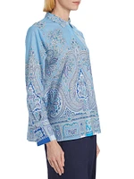 Hunter Paisley Button-Up Blouse