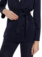 Brett Crystal-Embellished Belted Jacket