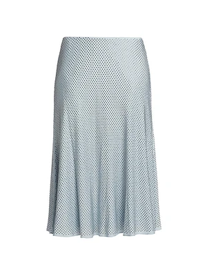 Dallas Crystal-Embellished Silk-Blend Skirt