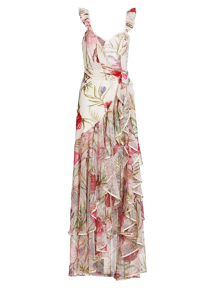 Viera Floral Ruffled Maxi Dress