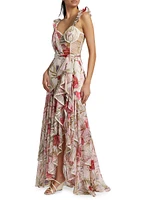 Viera Floral Ruffled Maxi Dress