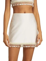 Hand-Beaded Jersey Miniskirt