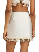 Hand-Beaded Jersey Miniskirt