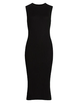 Sleeveless Rib-Knit Midi-Dress