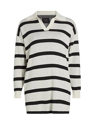 Birdseye Striped Polo Dress