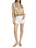 Gemma Twill Mid-Rise Shorts