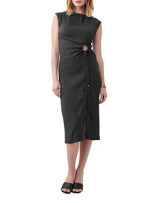 Evelyn O-Ring Tie Sheath Dress