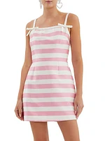 Jocelyn Striped Bow Minidress