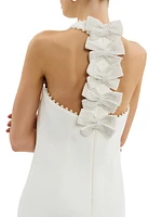 Therese Faux Pearl Bow Minidress