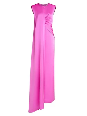 Tara Satin Pleated Gown