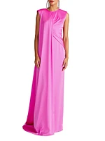 Tara Satin Pleated Gown