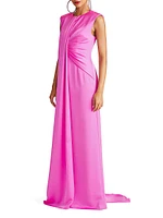 Tara Satin Pleated Gown