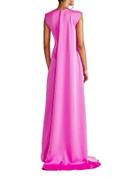 Tara Satin Pleated Gown