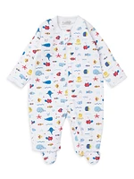 Baby Boy's Sea Animal-Print Cotton Footie