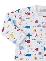 Baby Boy's Sea Animal-Print Cotton Footie