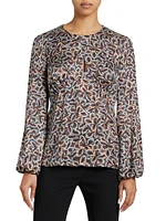 Lyra Crossover Keyhole Floral Blouse