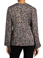 Lyra Crossover Keyhole Floral Blouse