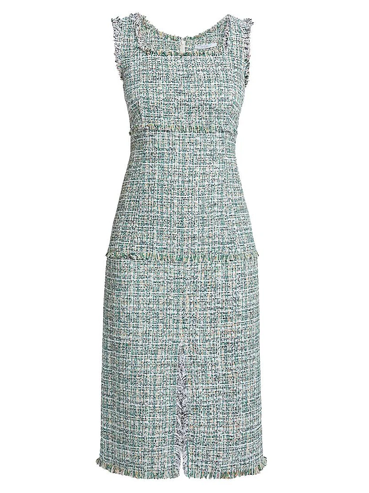 Cotton-Blend Tweed Sheath Dress