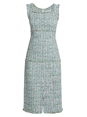 Cotton-Blend Tweed Sheath Dress