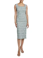 Cotton-Blend Tweed Sheath Dress