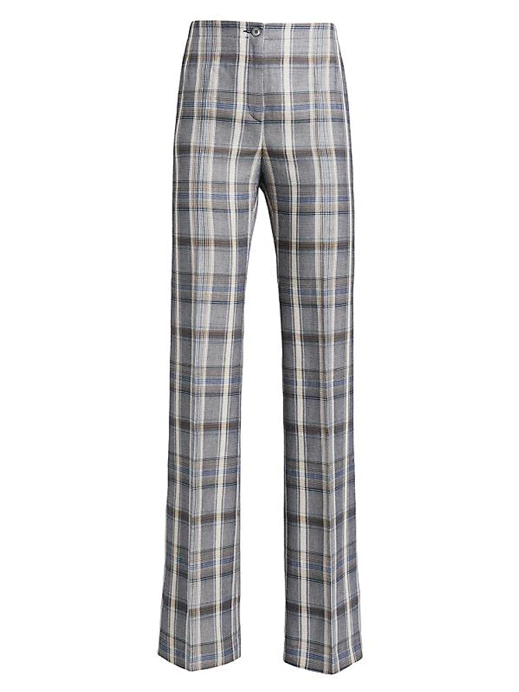 Elizabeth Plaid Flared Pants