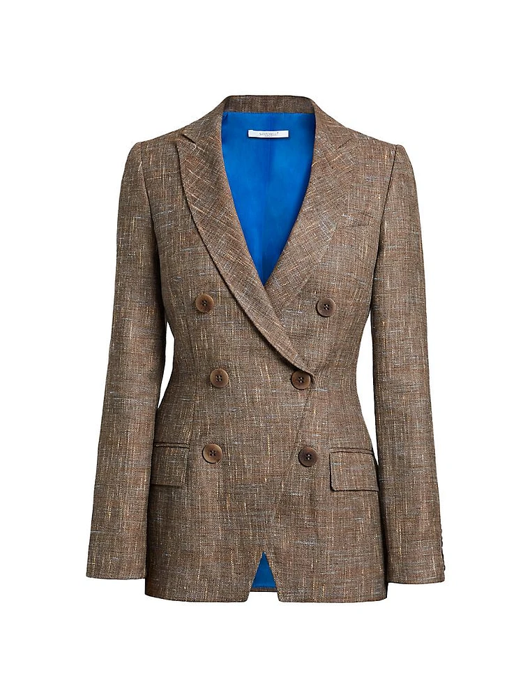 Paco Virgin Wool-Linen Double-Breasted Jacket