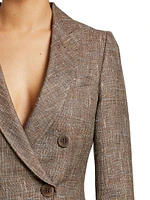 Paco Virgin Wool-Linen Double-Breasted Jacket