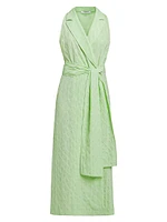 Jacquard Tie-Waist Maxi Dress