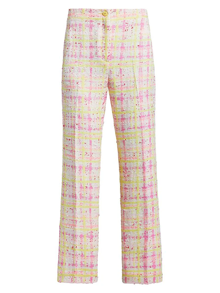 Tweed Straight-Leg Ankle Pants