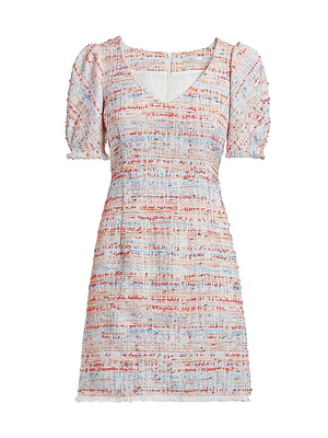 Bianca Cotton-Blend Tweed Short-Sleeve Minidress