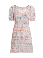 Bianca Cotton-Blend Tweed Short-Sleeve Minidress