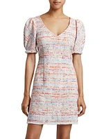 Bianca Cotton-Blend Tweed Short-Sleeve Minidress