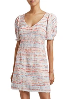 Bianca Cotton-Blend Tweed Short-Sleeve Minidress