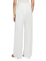 Cotton Poplin Wide-Leg Pants