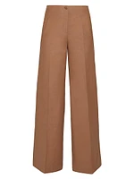 Stretch Cotton-Blend Wide-Leg Pants