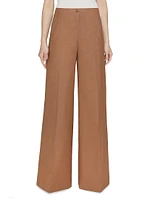 Stretch Cotton-Blend Wide-Leg Pants