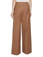 Stretch Cotton-Blend Wide-Leg Pants