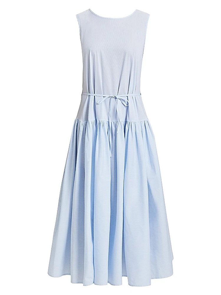 Sleeveless Drop-Waist Midi-Dress