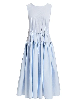 Sleeveless Drop-Waist Midi-Dress