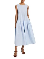 Sleeveless Drop-Waist Midi-Dress