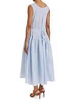 Sleeveless Drop-Waist Midi-Dress