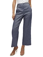 Aubrie Linen-Blend Straight-Leg Pants