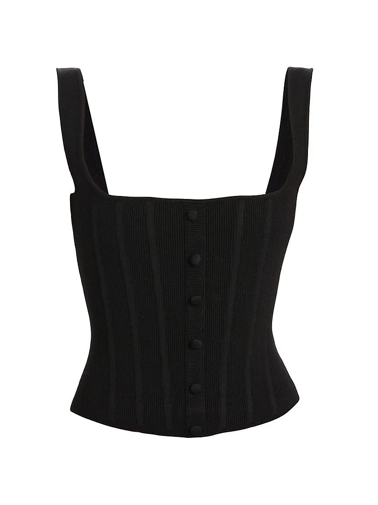 Rib-Knit Scoopneck Corset