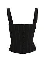 Rib-Knit Scoopneck Corset