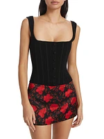 Rib-Knit Scoopneck Corset